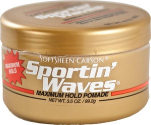 Sportin Waves Maximum Hold Pomade 3.5 oz Gold Tin - Barber Products