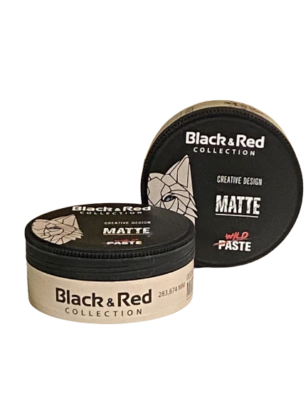Black & Red Matte Wild Matte Hair Wax 100ml