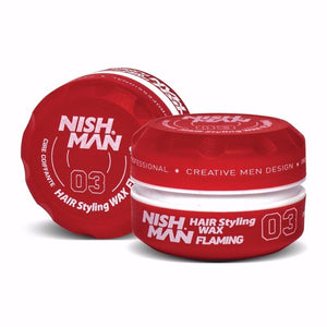 Nish Man Hair Styling Wax Flaming 03 150 ml - Barber Products