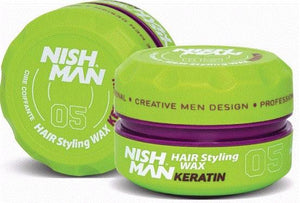 Nish Man Hair Styling Wax Keratin 150 ml - Barber Products