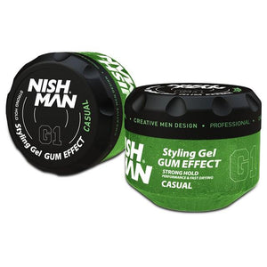 NISHMAN Gum Effect Hair Styling Gel Casual 300 G - Barber Products