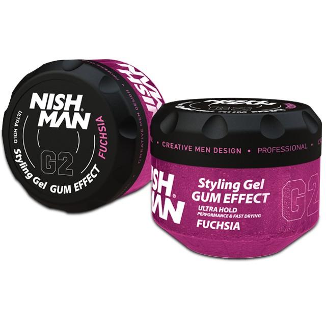 NISHMAN Gum Effect Hair Styling Gel Fuchsia 300 ml
