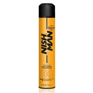 Nishman Hair Spray 04 Extra Strong Hold Hair Spray Natural Shine 400 ml - Barber Products